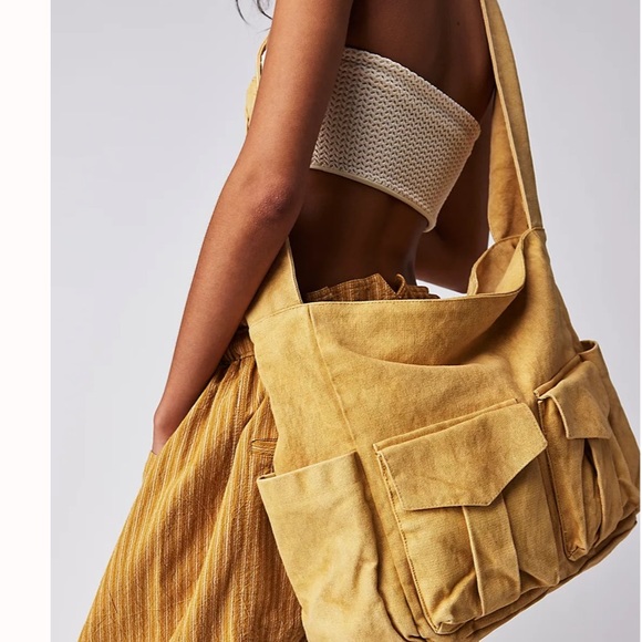 Free People Handbags - FREE PEOPLE | Hive Carryall Boho Crossbody Canvas Bag| NWOT